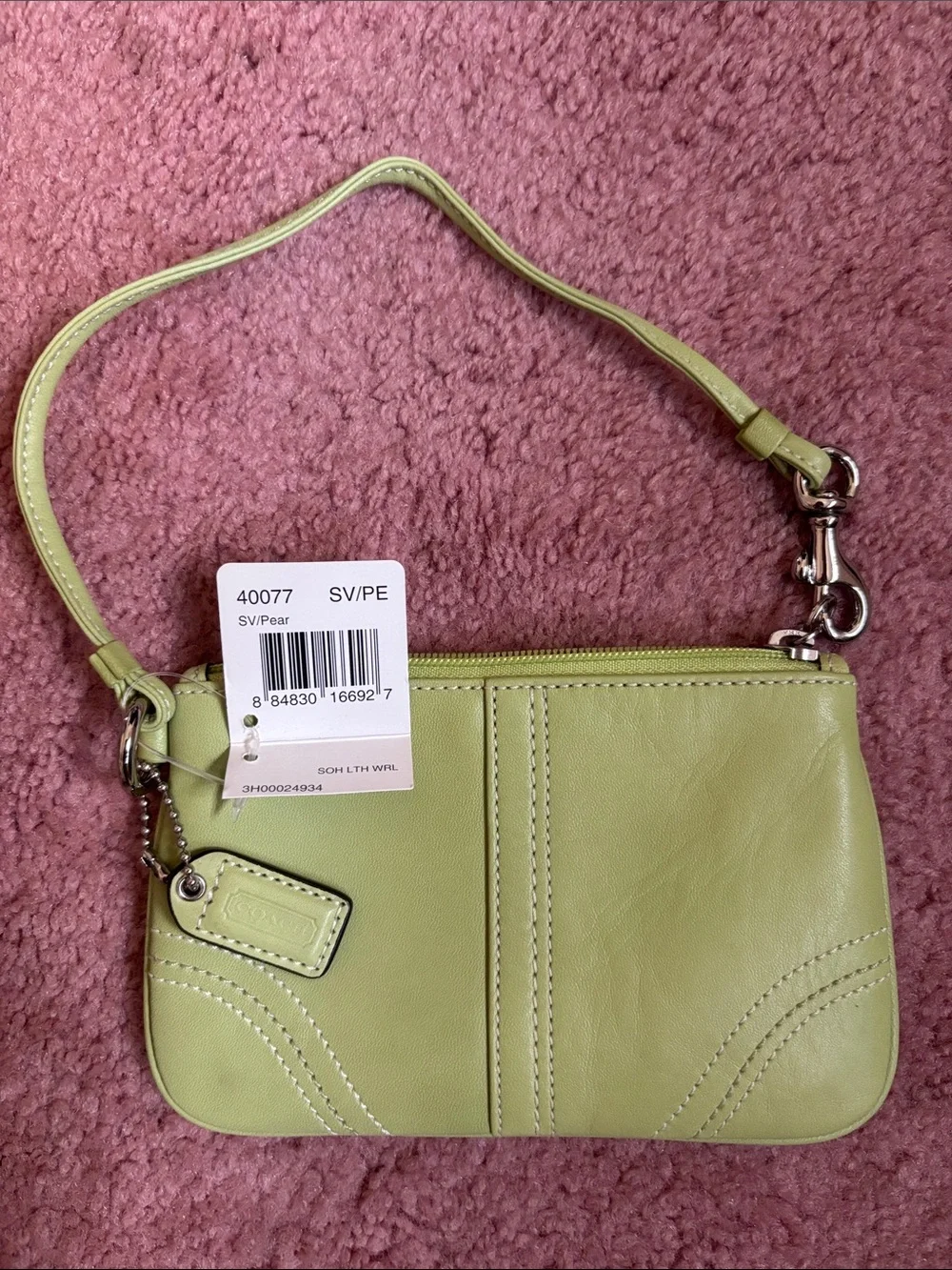 Coach Soho Butter Soft Leather Wristlet, Pear, Style 40077
